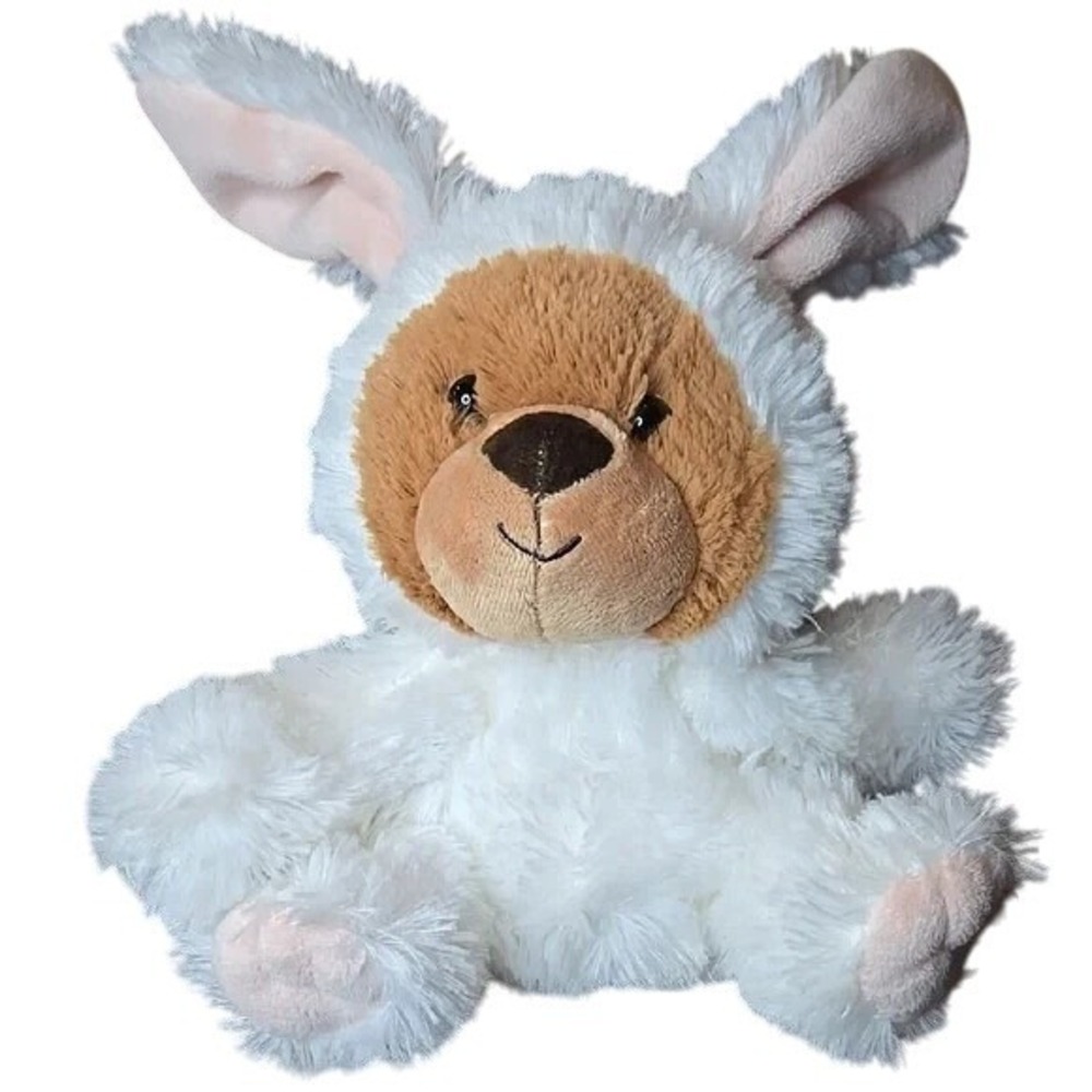 Aurora Lil Benny Bunny Plush 9", White/Brown, Teddy Bear Easter Bunny‎